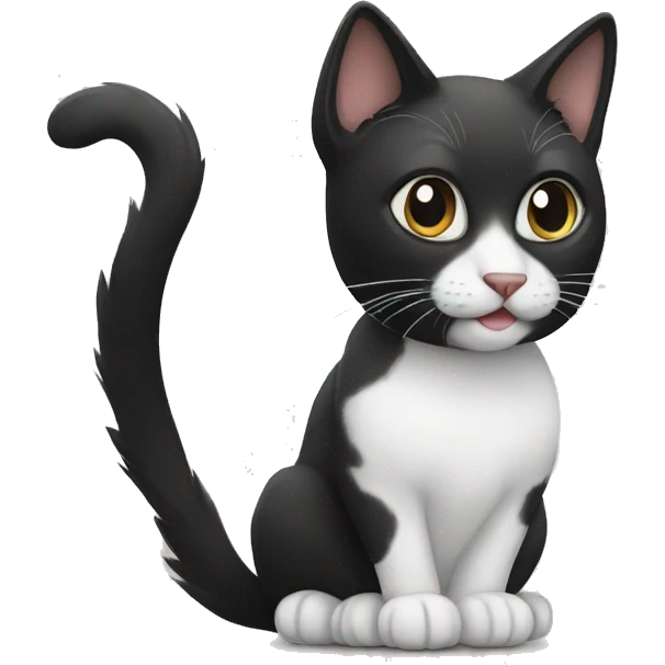 White and black cat emoji