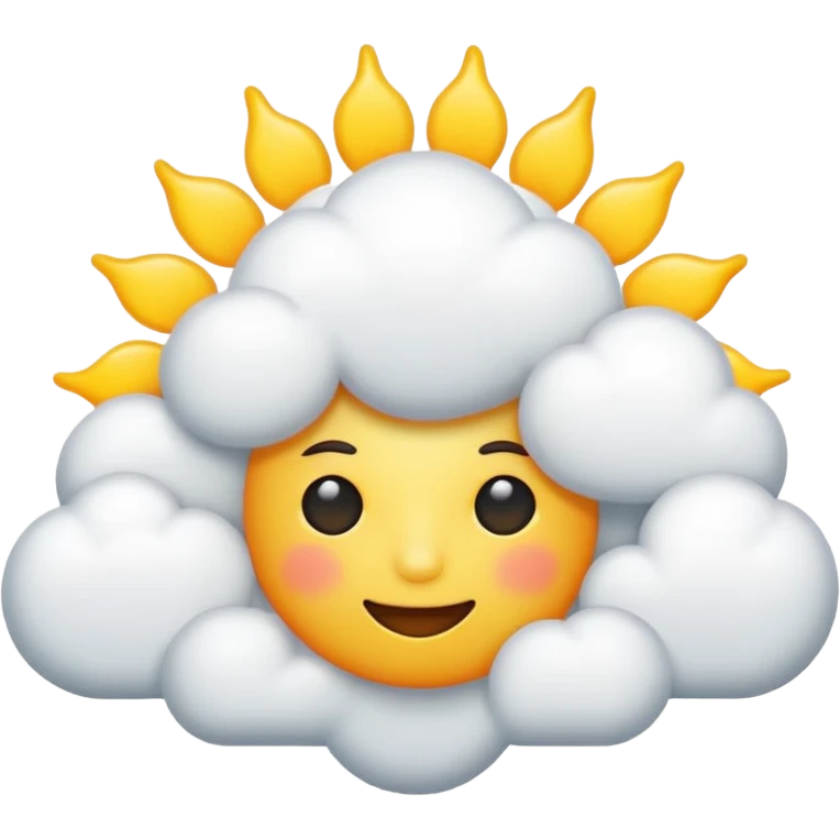 sun behind cloud in iphone style emoji