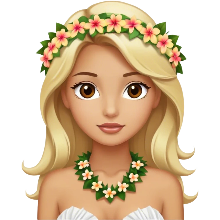 Luxury blonde model, brown eyes, honeymoon in Hawaii emoji