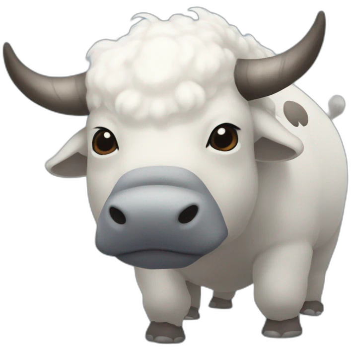 appa white and grey flying bison from avatar the last airbender with blue arrow on forehead emoji