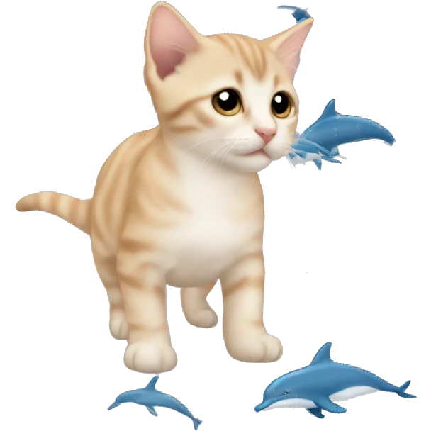 a kitten o a dolphin emoji
