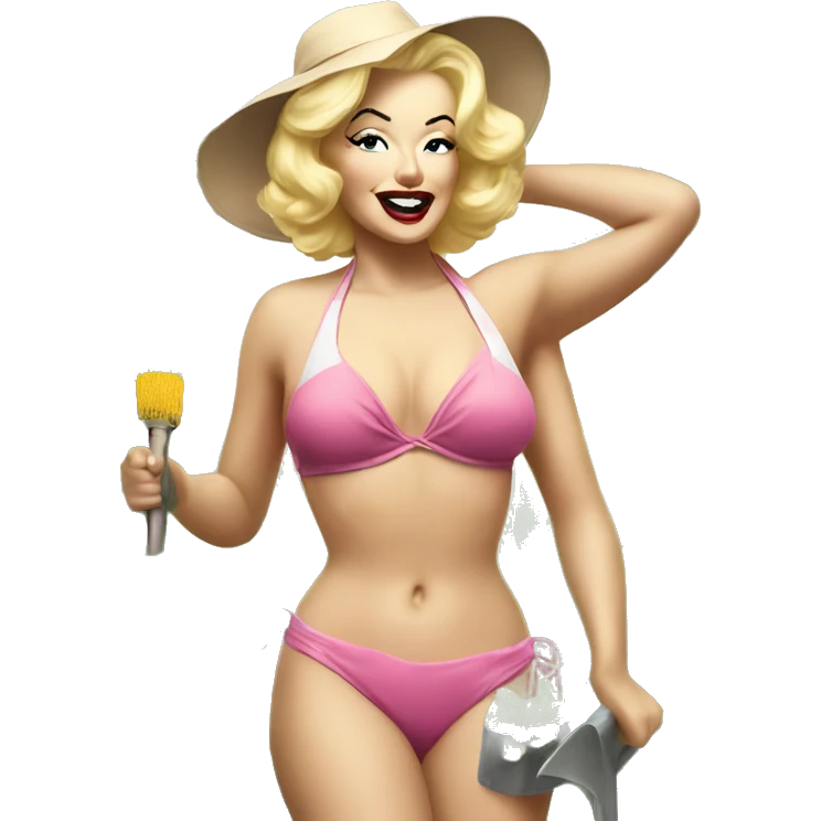 Marilyn Monroe gardening in a bikini  emoji