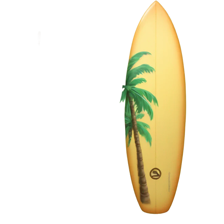 A surfboard with palm trees on it emoji