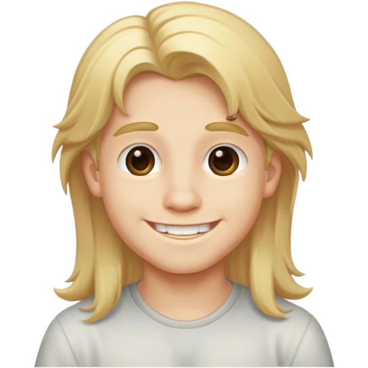 smiling boy with long blonde hair emoji