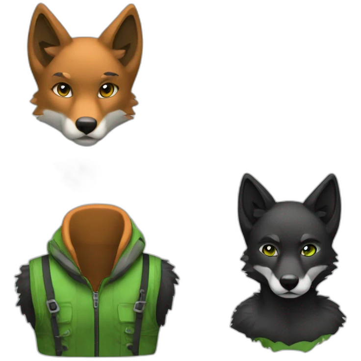 wolf-Fox-green-blackears emoji