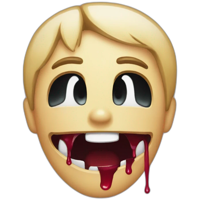 Bleeding smile emoji