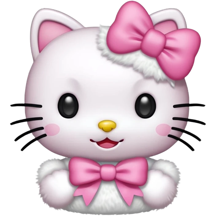 Happy hello kitty with a pink bow emoji