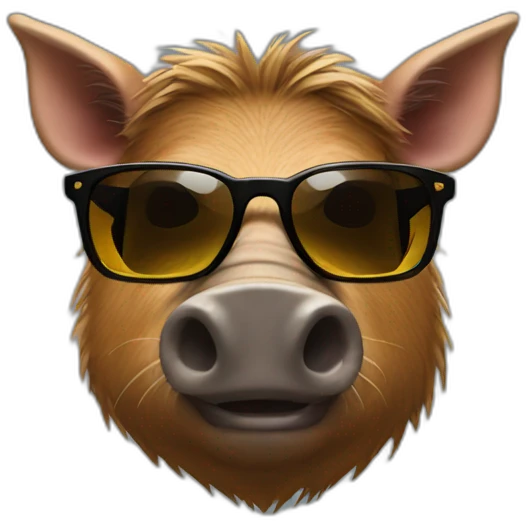 Boar face with sunglasses emoji