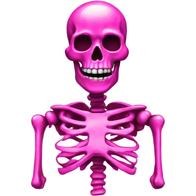 Chrome hot pink skeleton  emoji