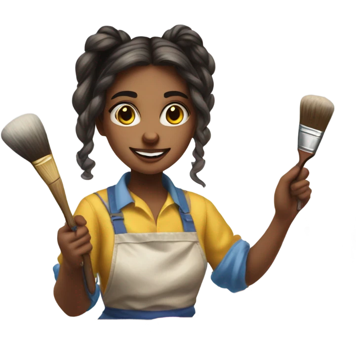 a girl is painting emoji
