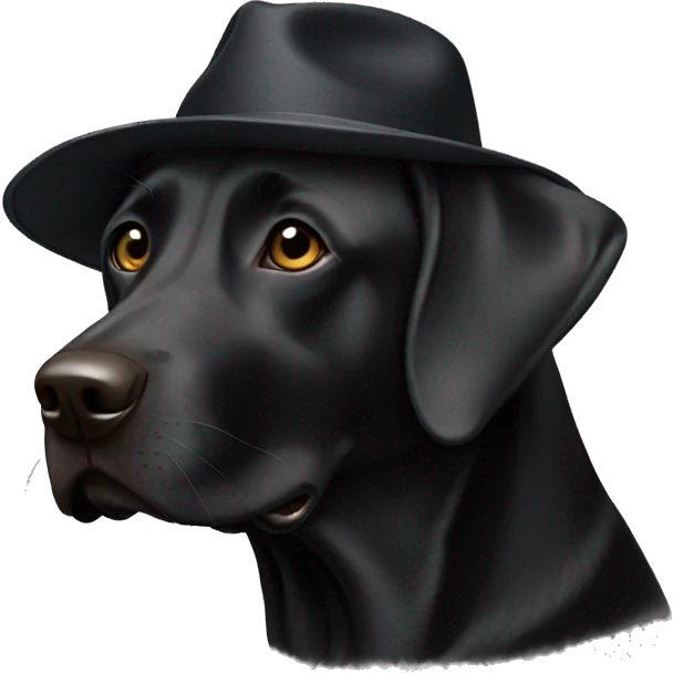 Black lab wearing a hat emoji