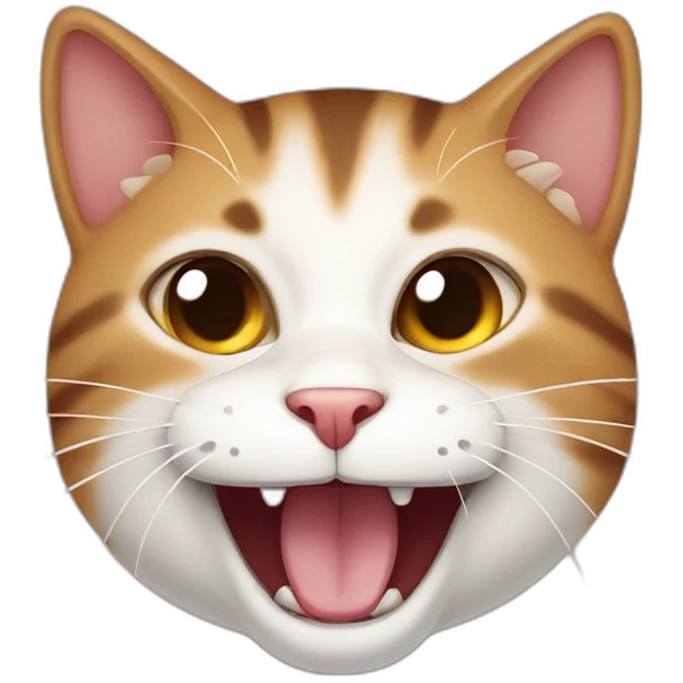cat without teeth with open mouth emoji