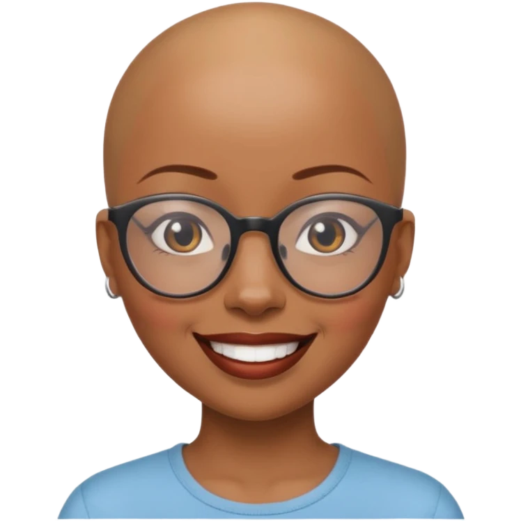 Bald black woman with glasses  emoji