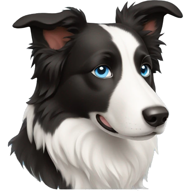 Border collie with light blue eyes emoji