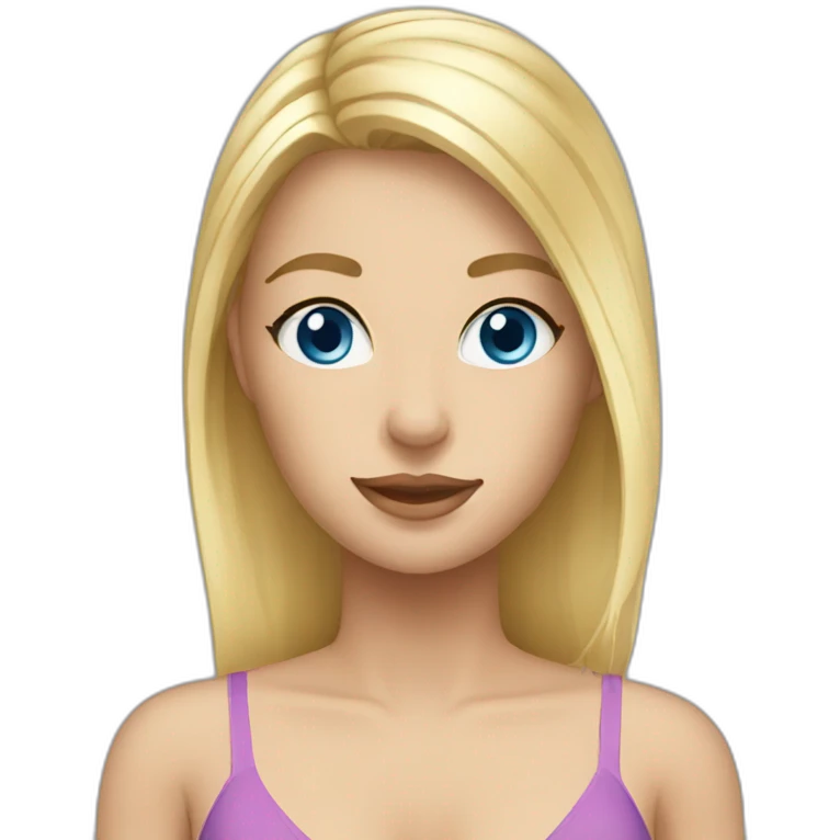 Blonde girl blue eyes wearing bikini emoji