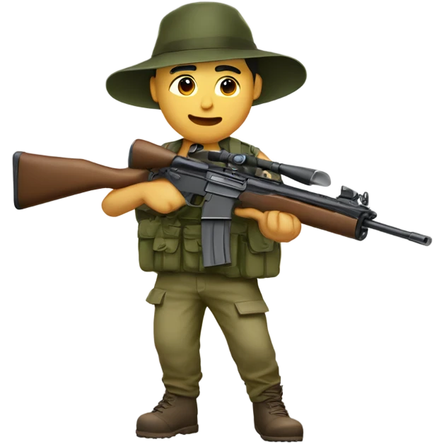 tokaev with rifle and soft bush hat emoji