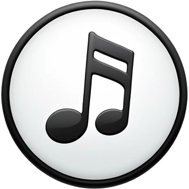 musical note on white circle background emoji