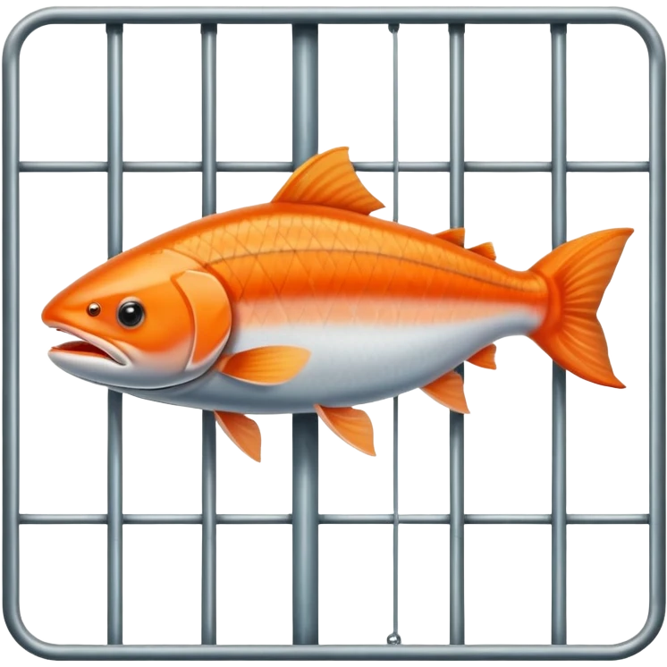 Salmon fish in jail emoji