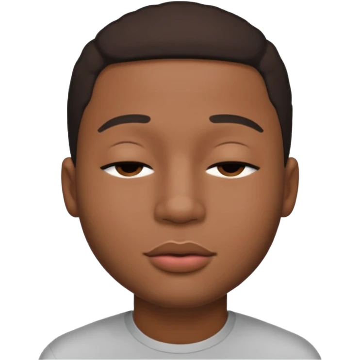 ishowspeed lips closed and eyes closed black male biracial emoji
