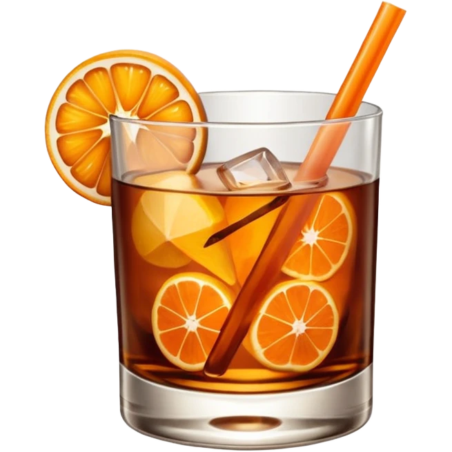 Brandy Old fashioned with orange peel twist emoji