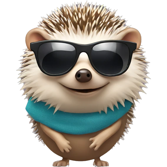 Hedgehog in sunglasses emoji