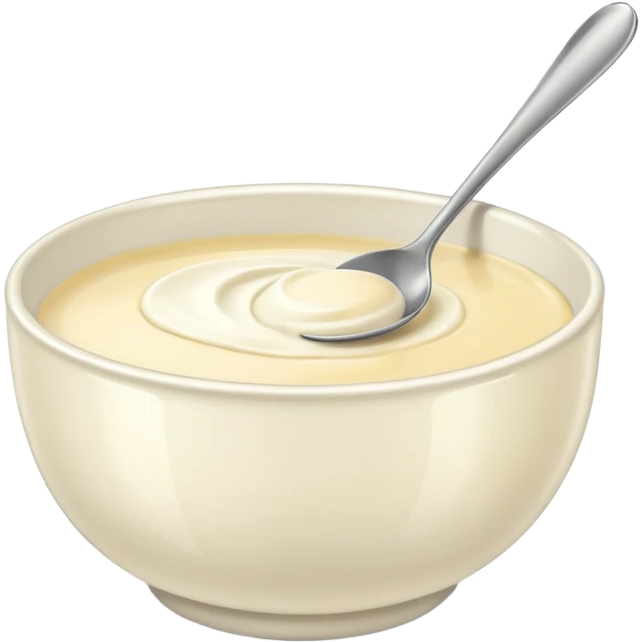 bowl of cream with spoon in it emoji