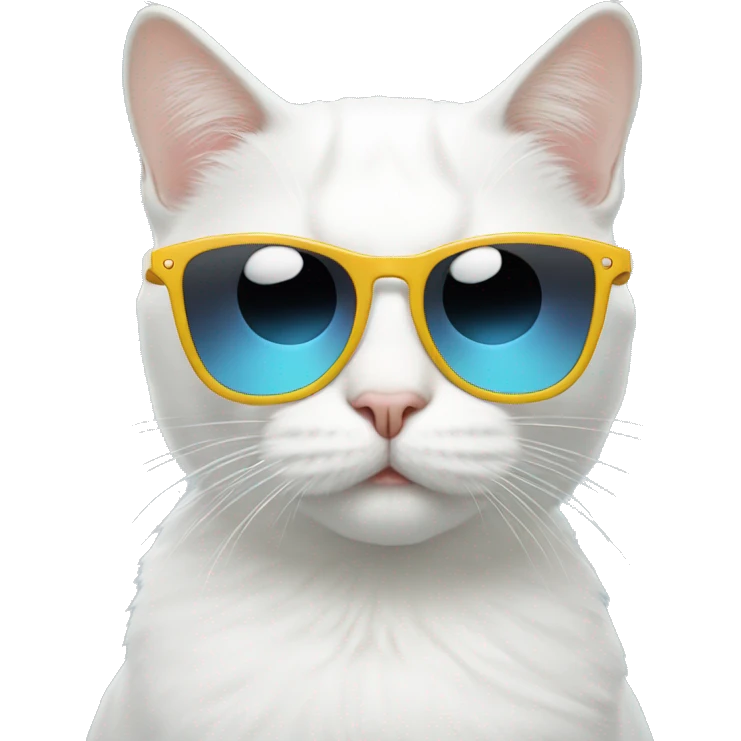 White cat with sunglasses  emoji