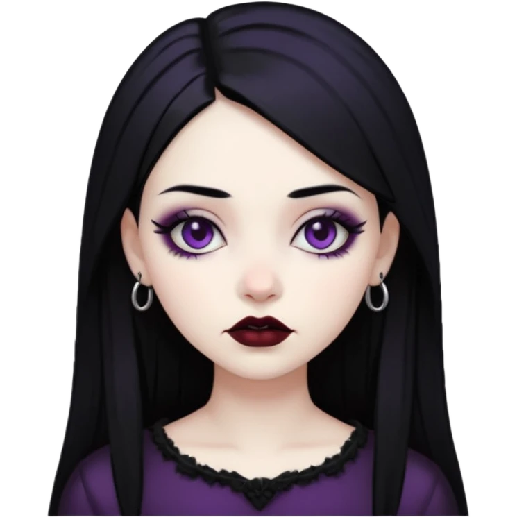 Goth girl black hair emoji