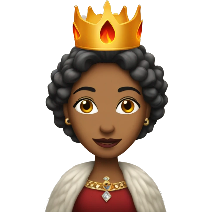 Queen with flamme emoji