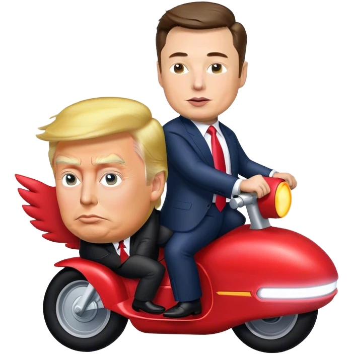 Elon musk riding donald trump emoji
