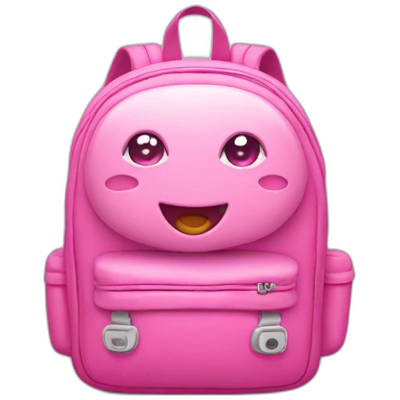 Cute Pink backpack with eyes and smile emoji