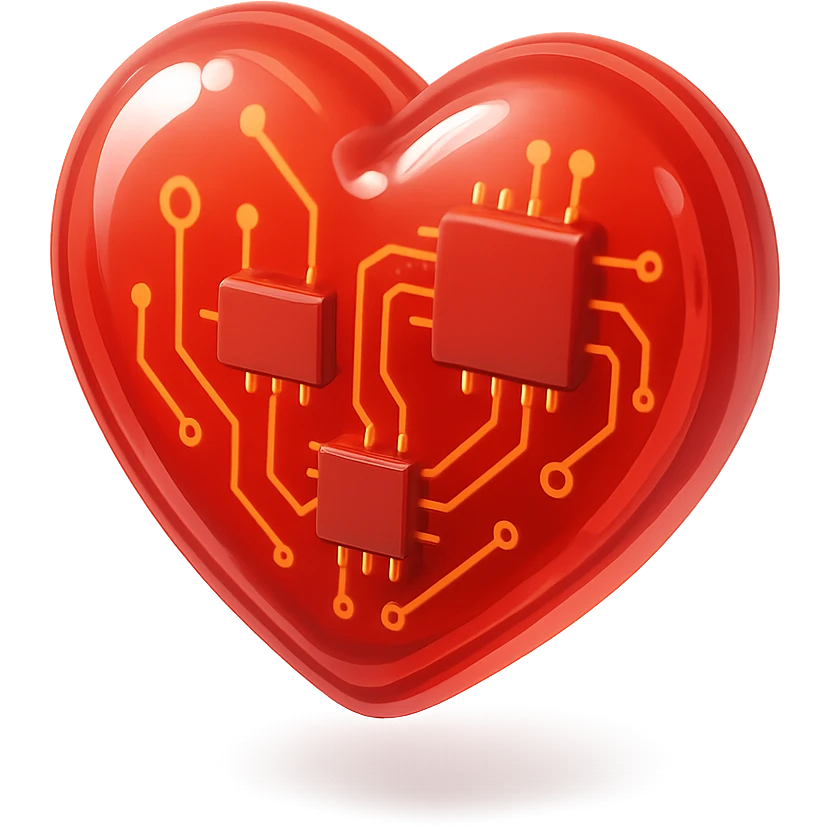 heart with a glassy effect, digital illustration style emoji