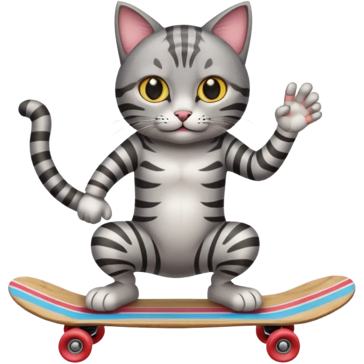 A cat flipping you off on a skateboard  emoji