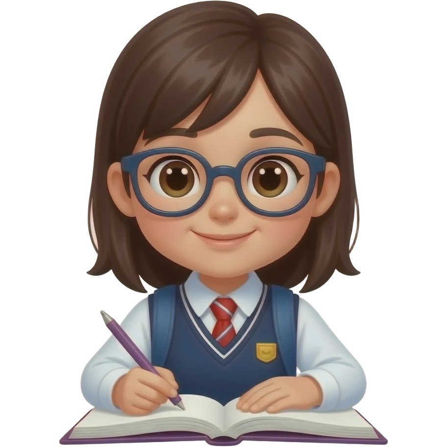 school girl studying for Certification emoji