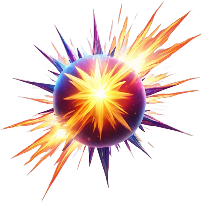 astral projection explosive star inside a ball emoji