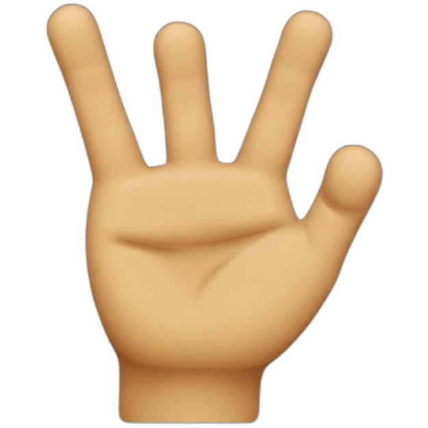 The two-hand glue with just the middle and index fingers raised emoji
