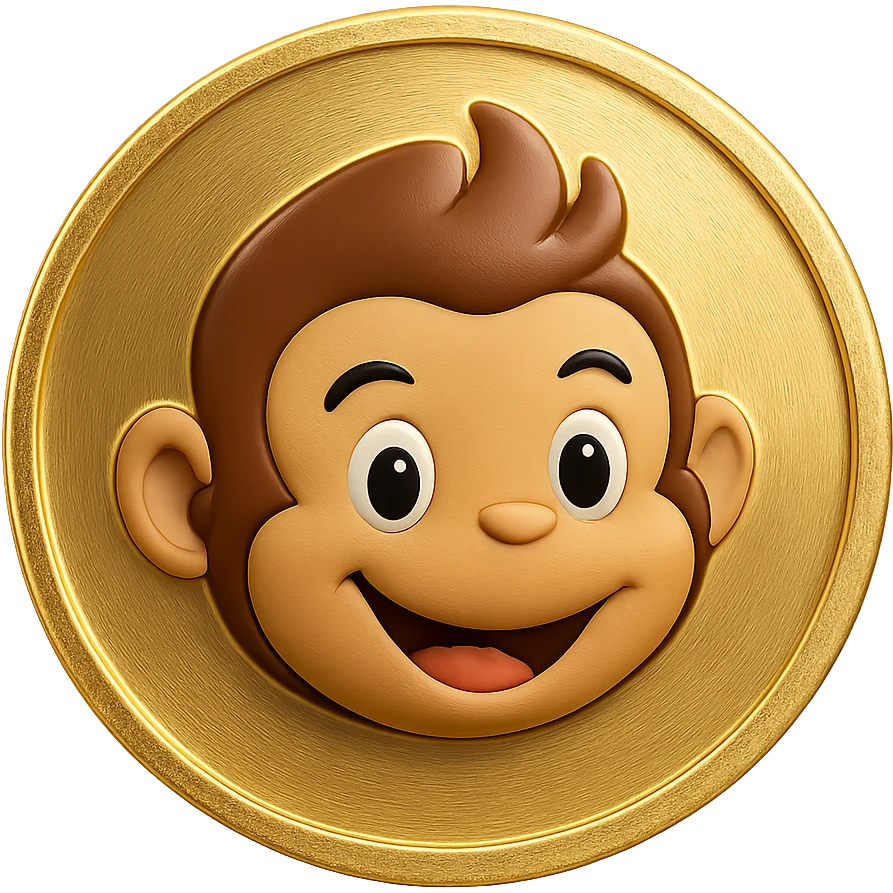 flat gold token with only the mascot's head centered, no body, no phone, no extra details, no shadows, transparent background, gold coin, mascot head in original colors emoji