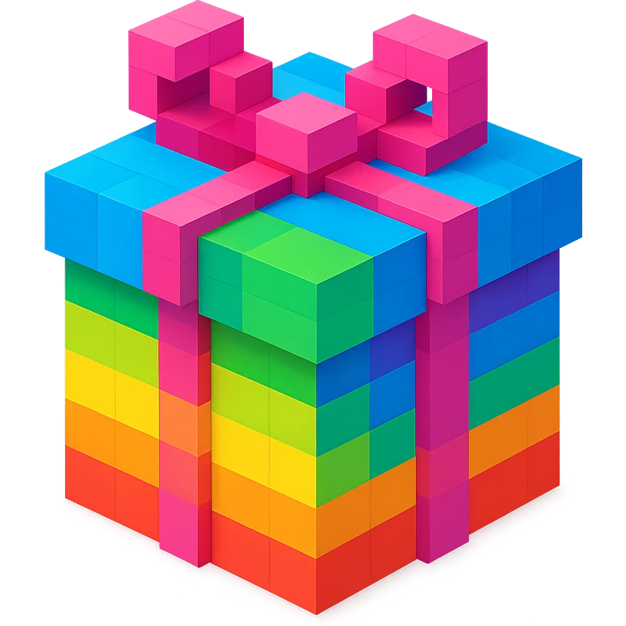 Rainbow gift emoji