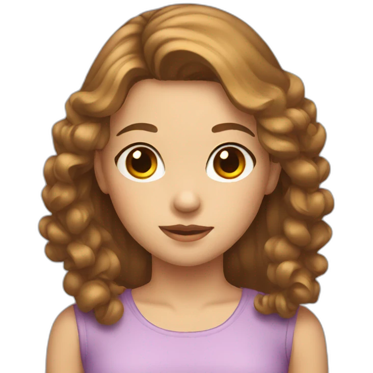 girl wearing bow with brown hair and street hair emoji