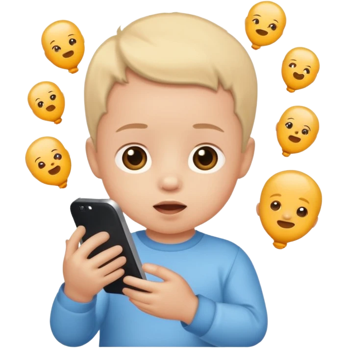 Baby playing with phone emoji