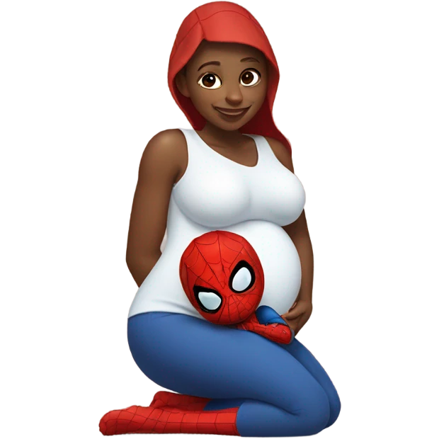 Pregnant girl Spider-Man nursing a baby  emoji