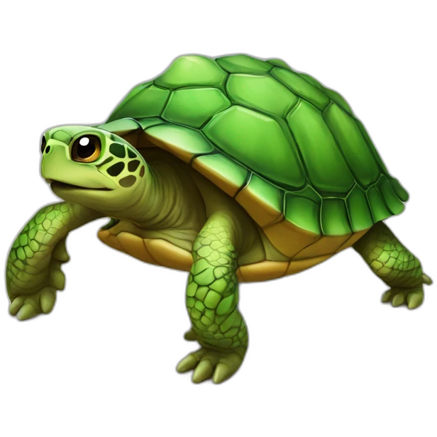 Tortue sur un chat emoji