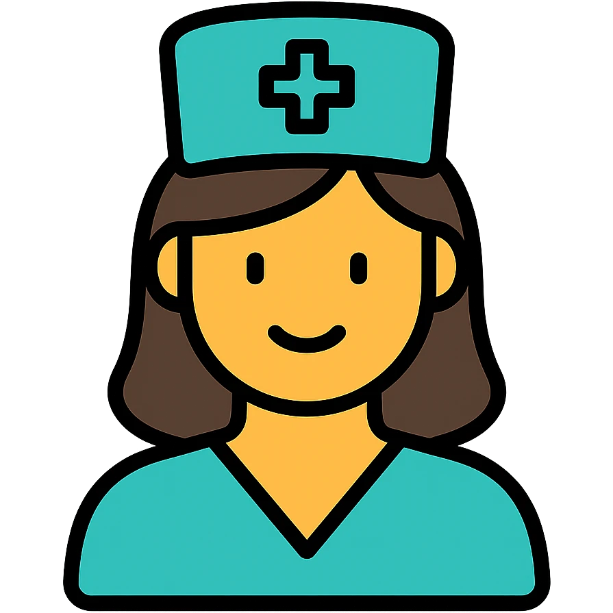 color outline icon of a nurse emoji