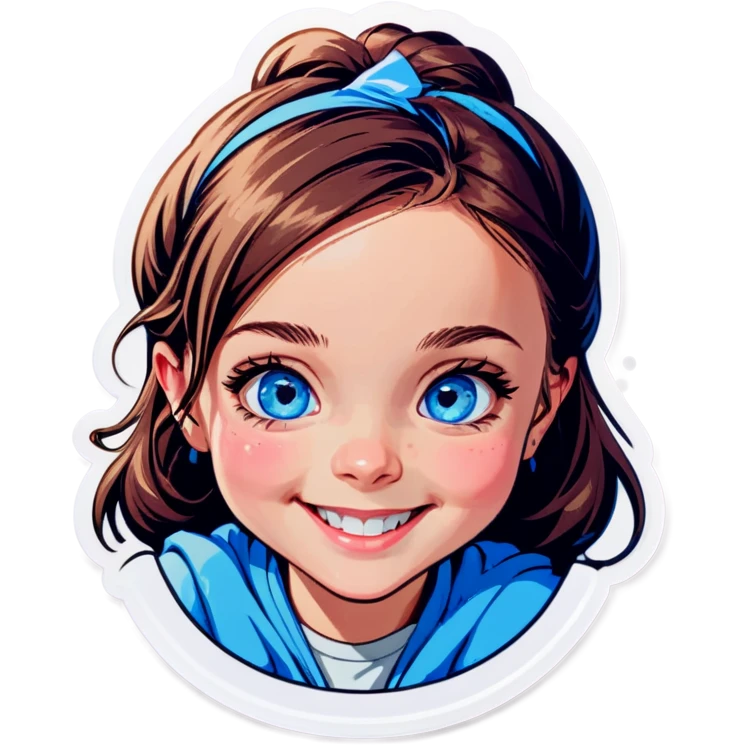 smiling girl with blue eyes emoji