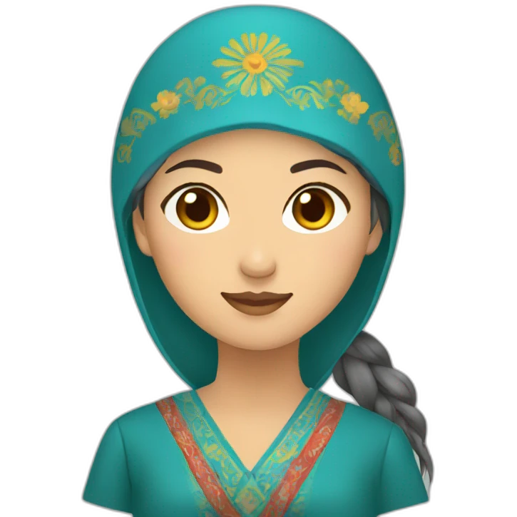 Kazakh women with national clothes emoji