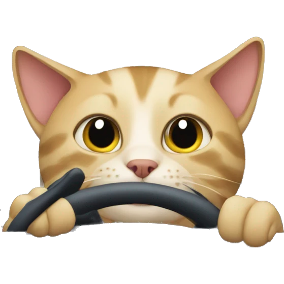 Cat in a car driving emoji