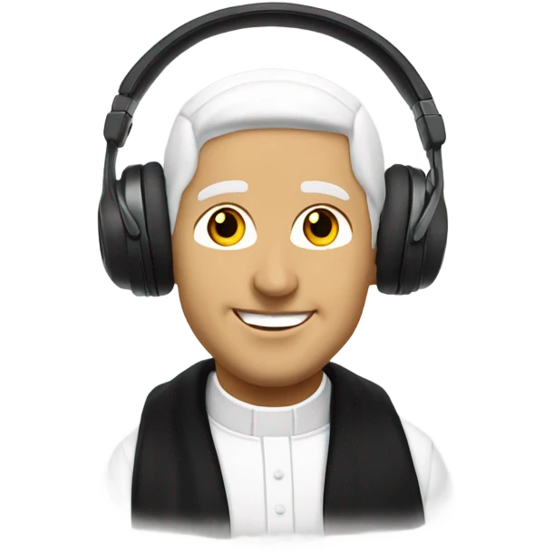 dj headphones on a white catholic priest emoji
