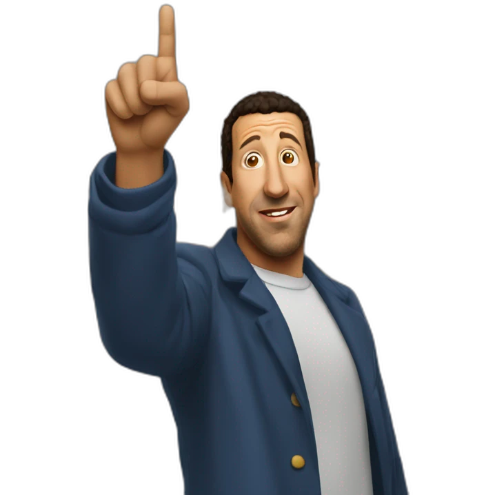 Adam Sandler pointing at the twin towers emoji