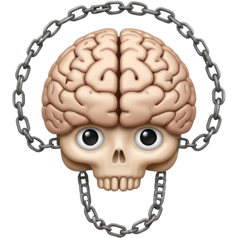 brain, chained up emoji