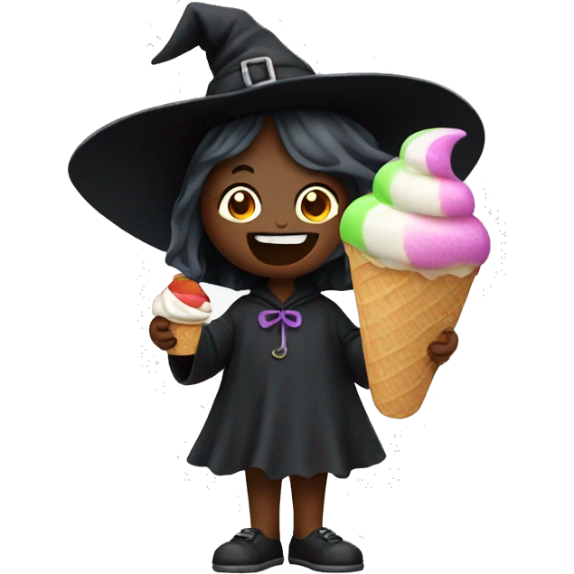 witch eating ice cream emoji